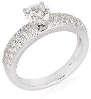 White Gold Engagement 0.60 Cts Solitaire Diamond Ring