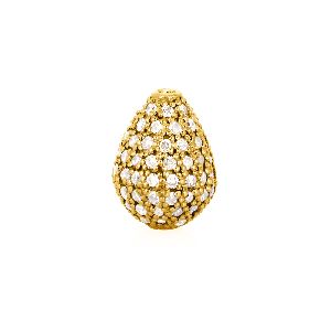 Yellow Gold 10 X 7.5MM Pave Diamond Drops