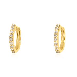 Yellow Gold Diamond Hoop Earrings