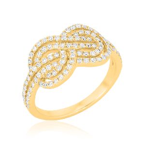 Yellow Gold Knot Diamond Infinity Ring