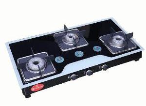 CARVES 3 Burner NOVA Digital Glass MS Frame LPG Gas Stove , (ISI Certified)