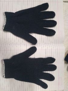 Knitted Cotton Hand Gloves Blue