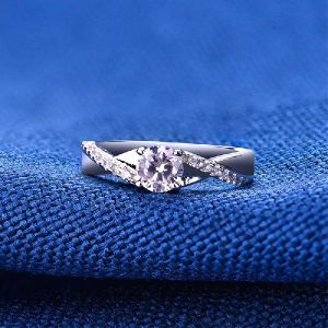 1 Ct. Round Shape stone and Cross Infinity Solitaire Wedding Ring for Women Bride