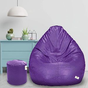 Purple Beans Filled Affluence Bean Bag with Footstool