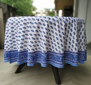 Block Print Round Tablecloth