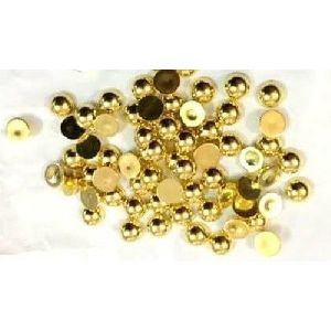 8 Half Round Golden Plastic Beads