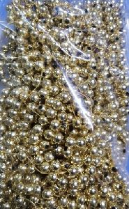 8mm Round Golden Plastic Beads