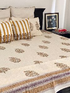 Cotton Hand Block Printed Bedsheets