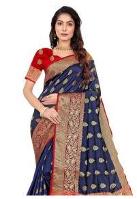 100% Pure Cotton Silk Pr Buti Jacquard Saree