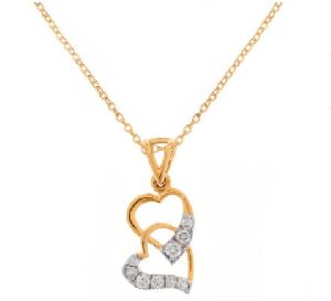 14K Gold and 0.15ct Diamond Pendant