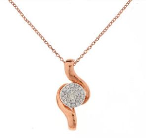 14K Gold and 0.16ct Diamond Pendant