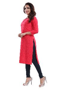 QS 5521 Gajar Women Rayon Chikankari Long Kurta