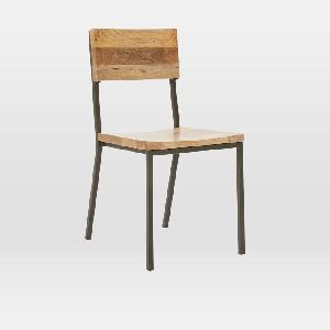 Metal And Solid Wood Dining Chair Set