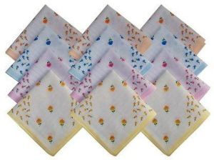 Ladies Manjari Flower Print Handkerchief