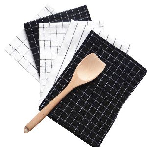 Black Checked Tea Towel