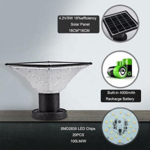 Solar Gate Pillar Light