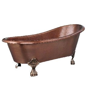 Clawfoot copper bathtub