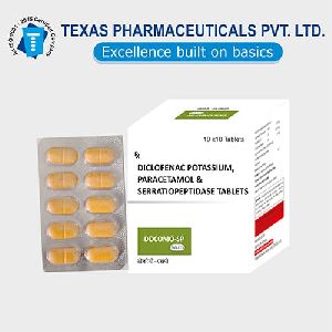 Diclofenac Potassium, Paracetamol and Serratiopeptidase Tablets