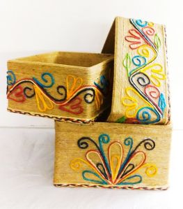 Handmade Jute Threads Storage Containers