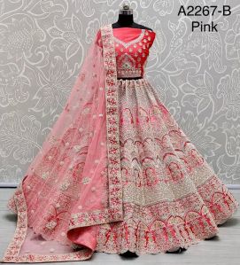 shaded velvet pomegranate pink bridal lehenga choli