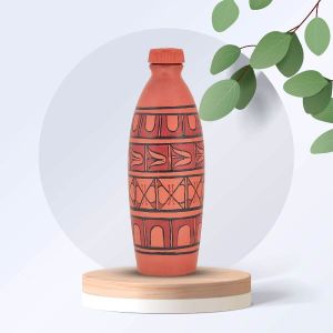 Clay Abstract Cross Water Bottle