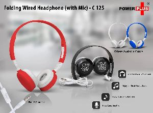 Power Plus Folding Wired Headphone Set With Mic