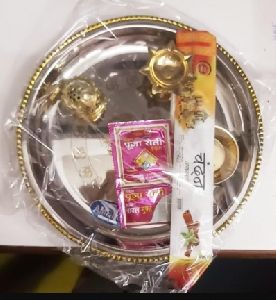 stainless steel pooja thali