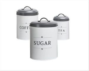 Galvanized Tea Sugar and Coffee Container