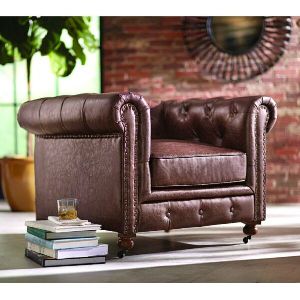 Chesterfield Single Seater Leather Sofa