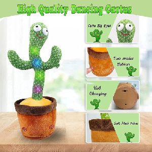 TikTok Dancing Cactus Plush Toy USB Charging,Sing 120pcs Songs,Recording,Repeats What You say