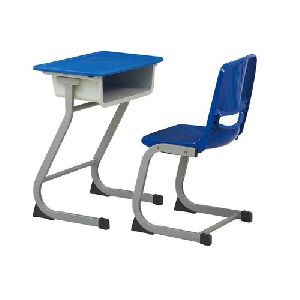 Stainless Steel Single Student Desk & Chair