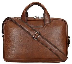 Tan Brown Leather Office Bag