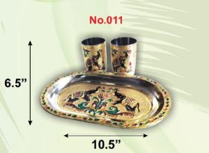 Meenakari Glass with Tray