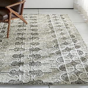 Hand Tufted Contemporary Grey,Taupe, Whote, Wool, Bamboo Silk Carpet