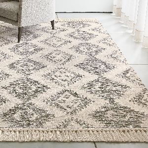 Hand Woven Woolen Furr Dhurrie Carpet