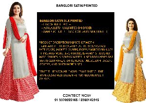 Printed Banglori Satin Fabric