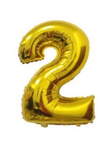 Hippity Hop Number Foil Balloon Gold 16 Inch Number