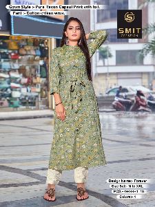 gown style kurti with pant