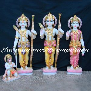 Painted ram darbar marble moorti