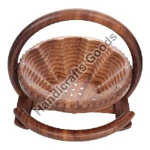 Wooden Round Folding Basket
