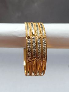 R50005 Gold and Silver Plated Brass Bangles