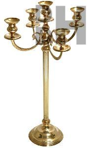 Shiny Brass Plated Aluminum Candle Stand