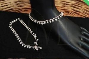 Silver Oxidised Anklets