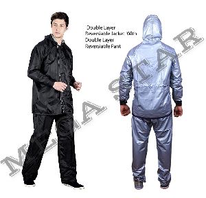 Polyester/PVC Reversible Double layered Rainsuit