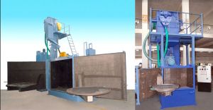 swing table shot blasting machine