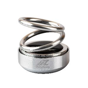 Motozoop Metal Alloy Solar Perfume Double Ring Spring air freshener and Fragrance (Silver)