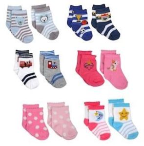 Colorful Baby Socks, 2-ct. Packs