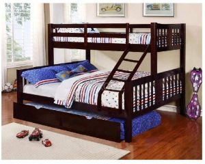 Twin Over Queen Bunk Bed with Trundle