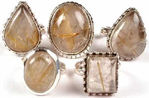 Golden Rutile Quartz Ring