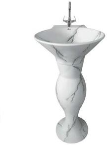 Designer Marble Dolphin Pedestal Wash Basin Set